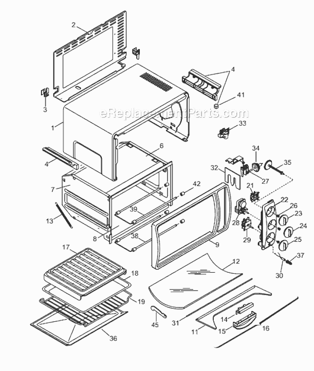 Page A Diagram and Parts List for XU33  DeLonghi Toaster Oven
