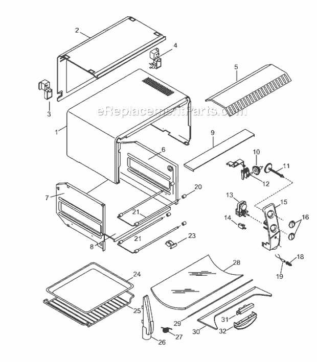 Page A Diagram and Parts List for XU410  DeLonghi Toaster Oven