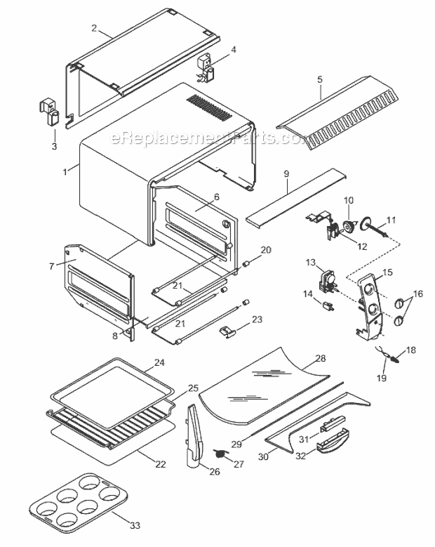 Page A Diagram and Parts List for XU450  DeLonghi Toaster Oven
