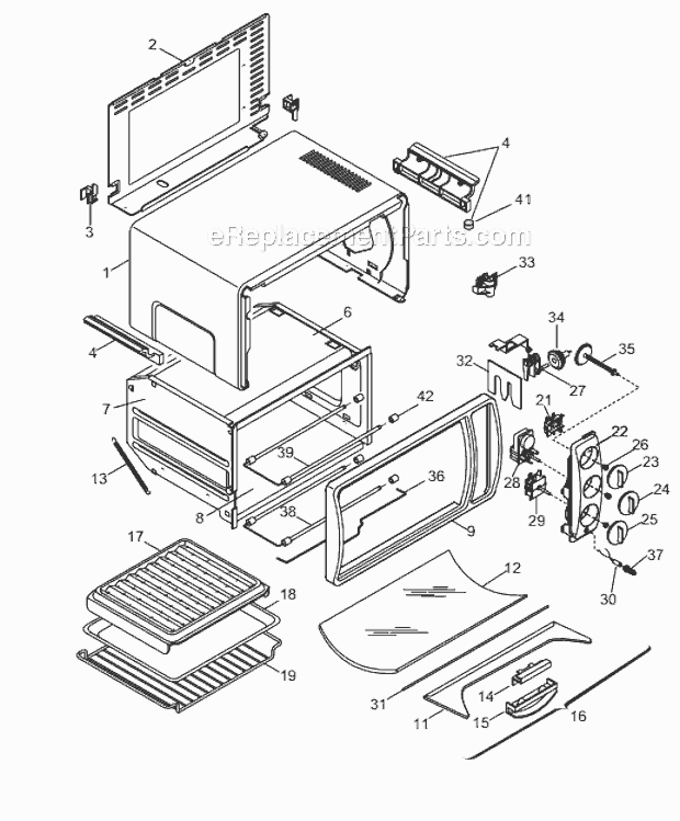 Page A Diagram and Parts List for XU620  DeLonghi Toaster Oven