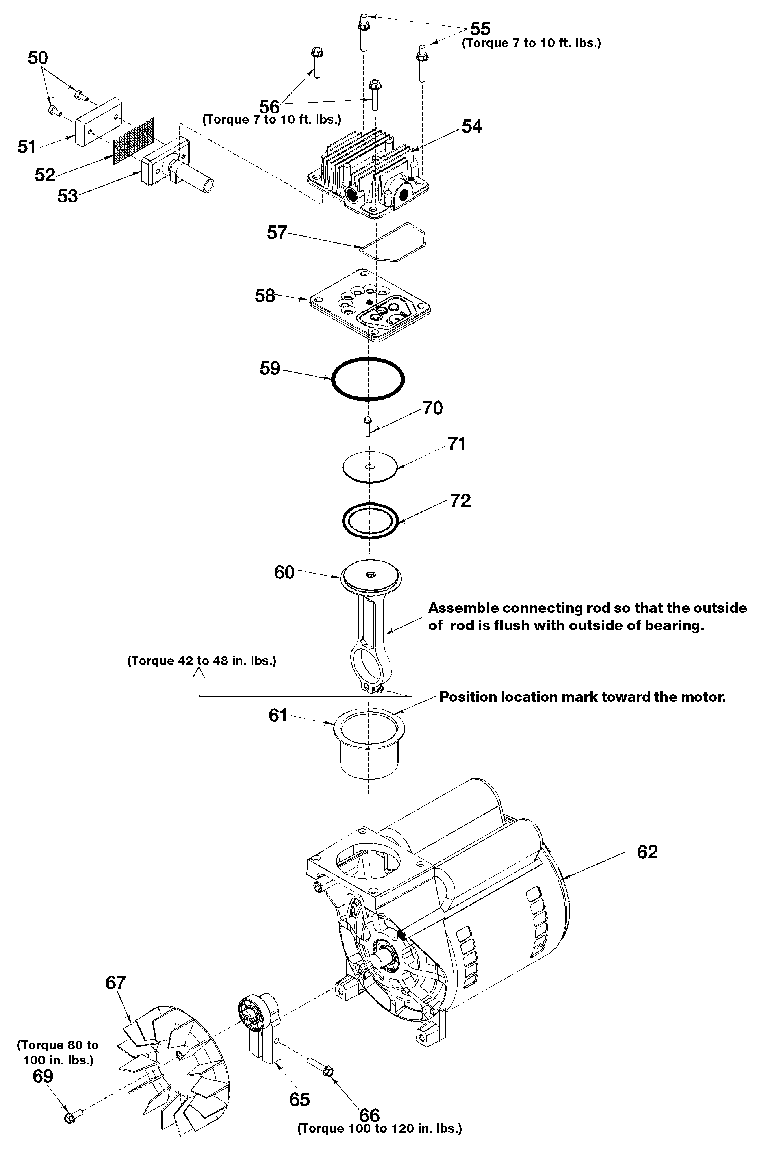 PUMP Diagram and Parts List for F5030 Type 0 DeVilbiss Compressor