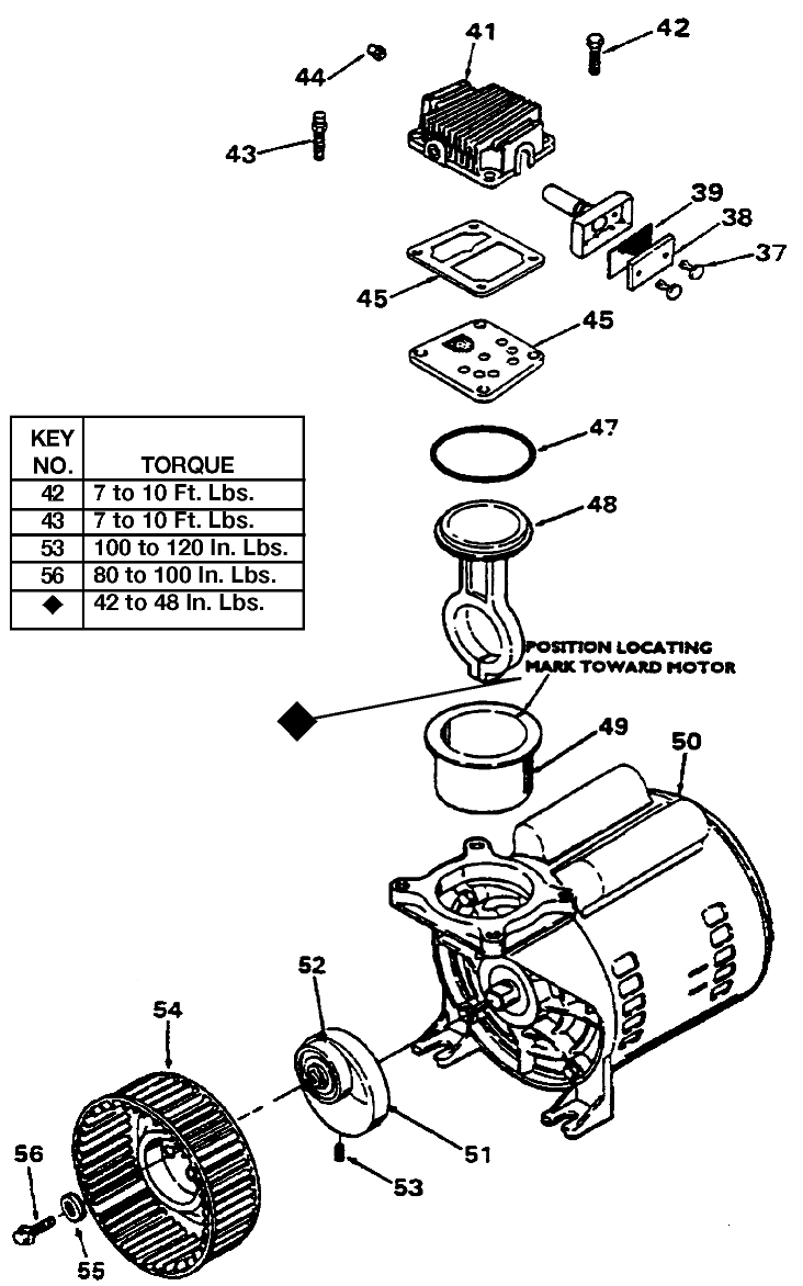 PUMP Diagram and Parts List for RA350E20AD Type 0 DeVilbiss Compressor