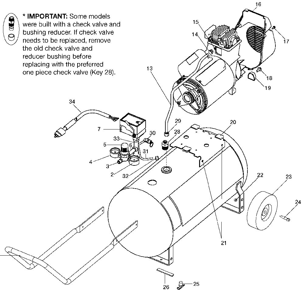 Exploded Diagram A Diagram and Parts List for FB412 Type 2 DeVilbiss Compressor