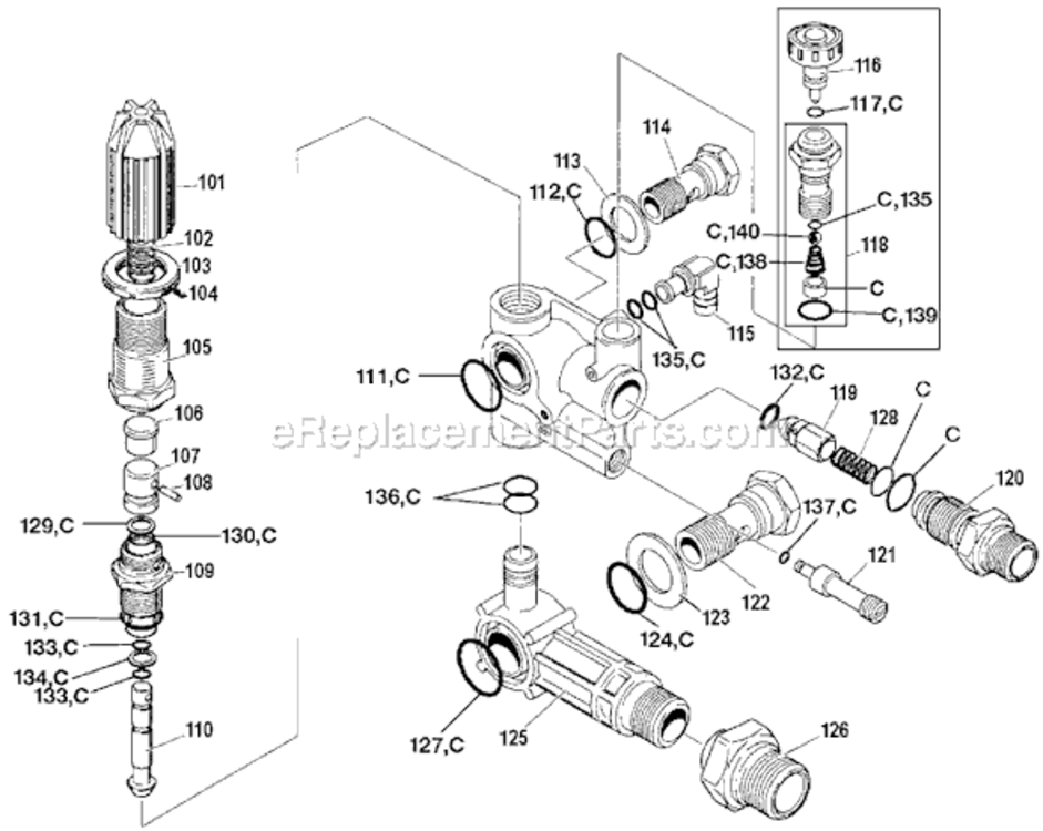 Page A Diagram and Parts List for 1503CWBN Type 0 DeVilbiss Pressure Washer
