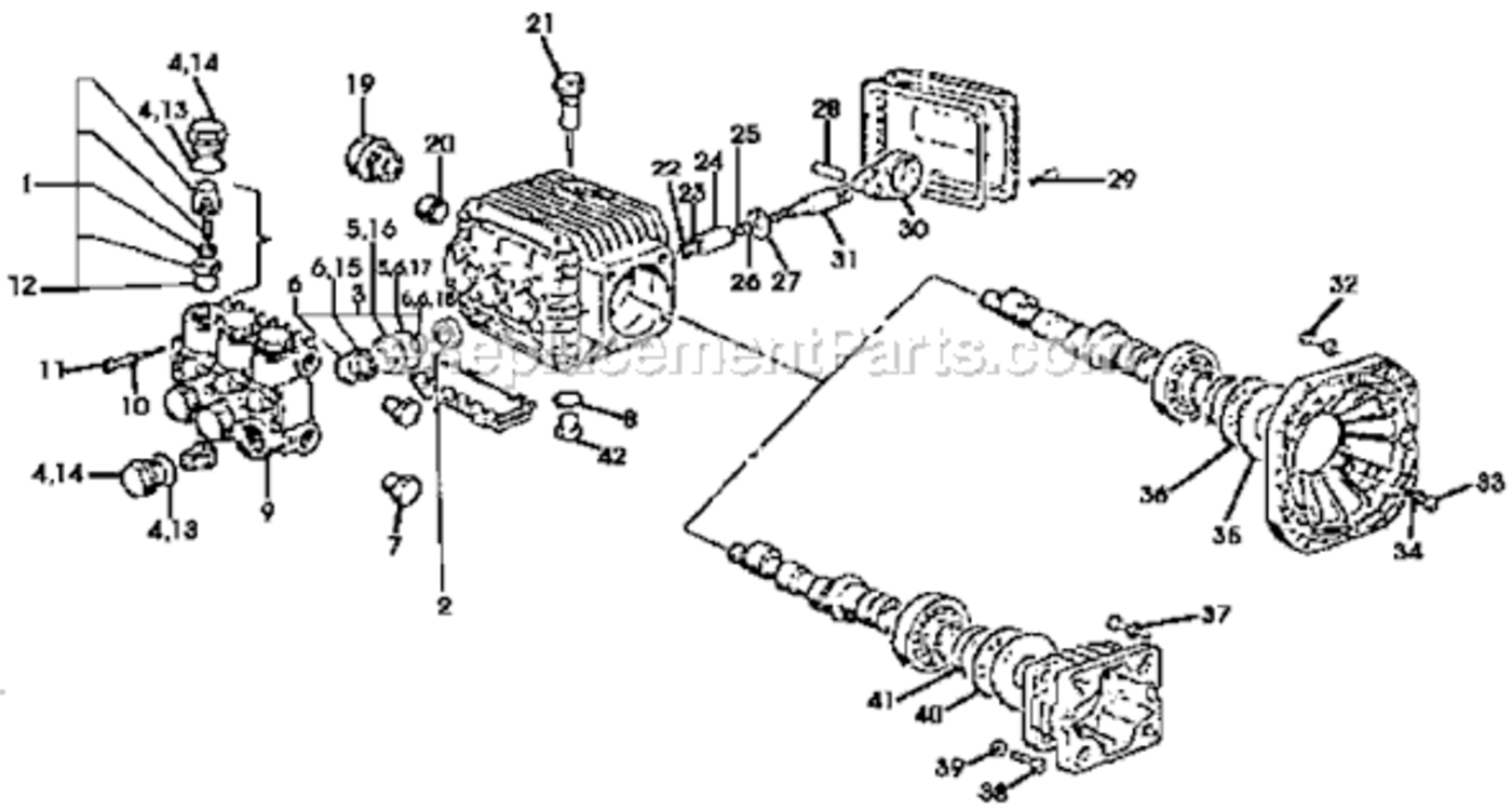 Page A Diagram and Parts List for 1603CWBS Type 3 DeVilbiss Pressure Washer