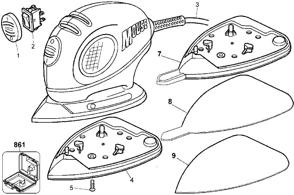 Exploded Diagram A Diagram and Parts List for 25600 Type 1 DeVilbiss Sander Polisher