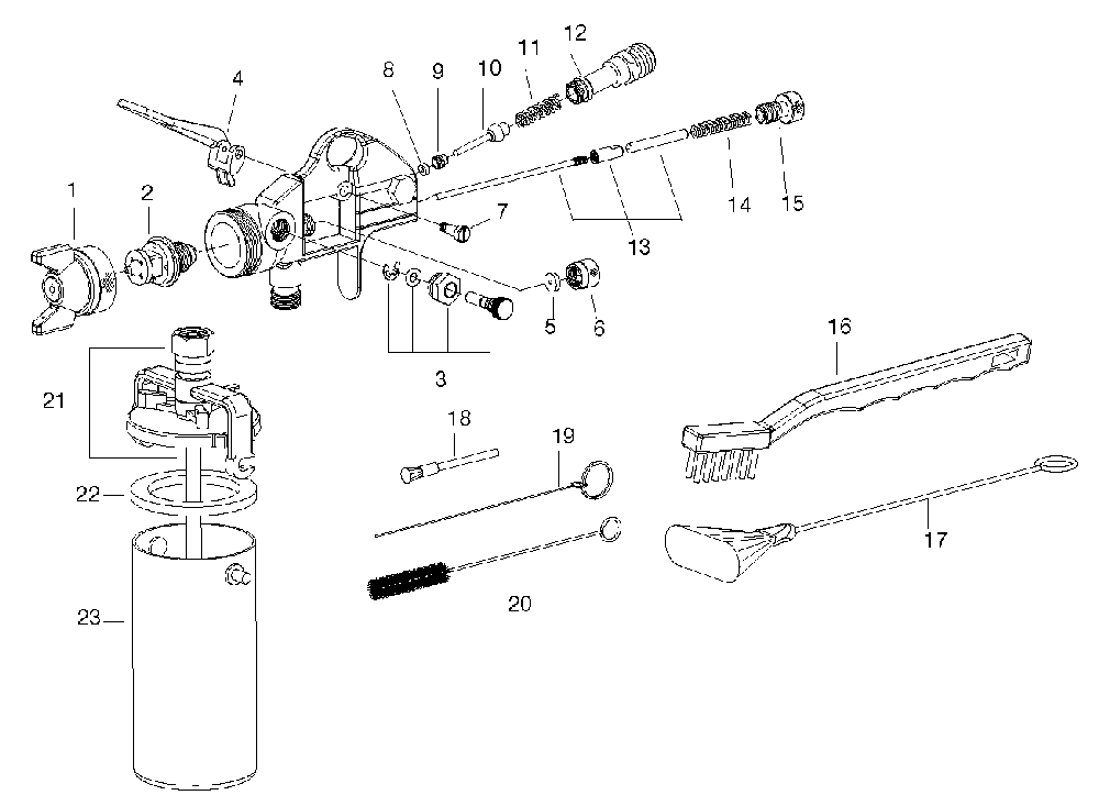 Exploded Diagram A Diagram and Parts List for ES2 Type 0 DeVilbiss Compressor
