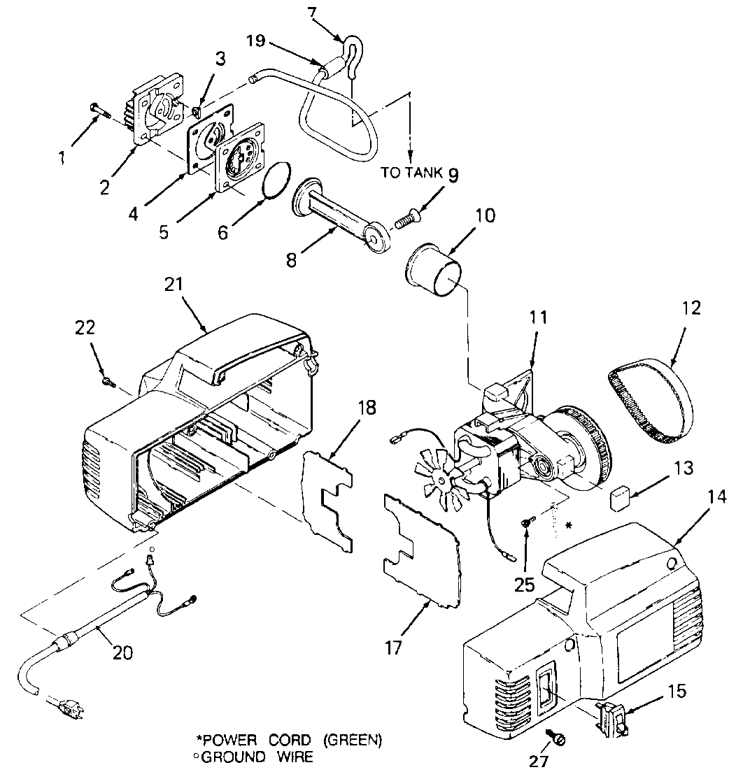 PUMP Diagram and Parts List for IR102D Type 0 DeVilbiss Compressor