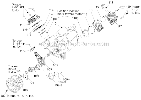 Page B Diagram and Parts List for 1WC94 Type 1 DeVilbiss Compressor