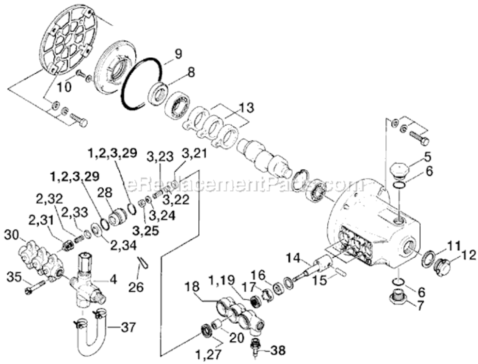 Page A Diagram and Parts List for 2004CWHG Type 0 DeVilbiss Pressure Washer