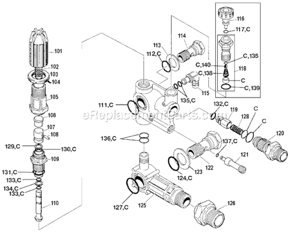 Page A Diagram and Parts List for 2203CWT Type 0 DeVilbiss Pressure Washer