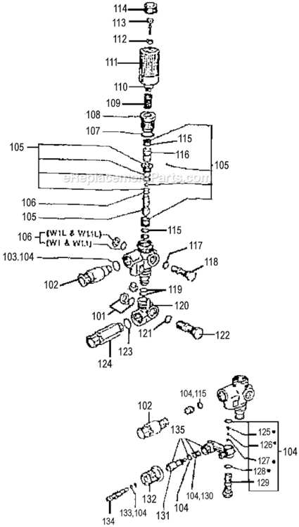 Page B Diagram and Parts List for 2225CWH Type 0 DeVilbiss Pressure Washer