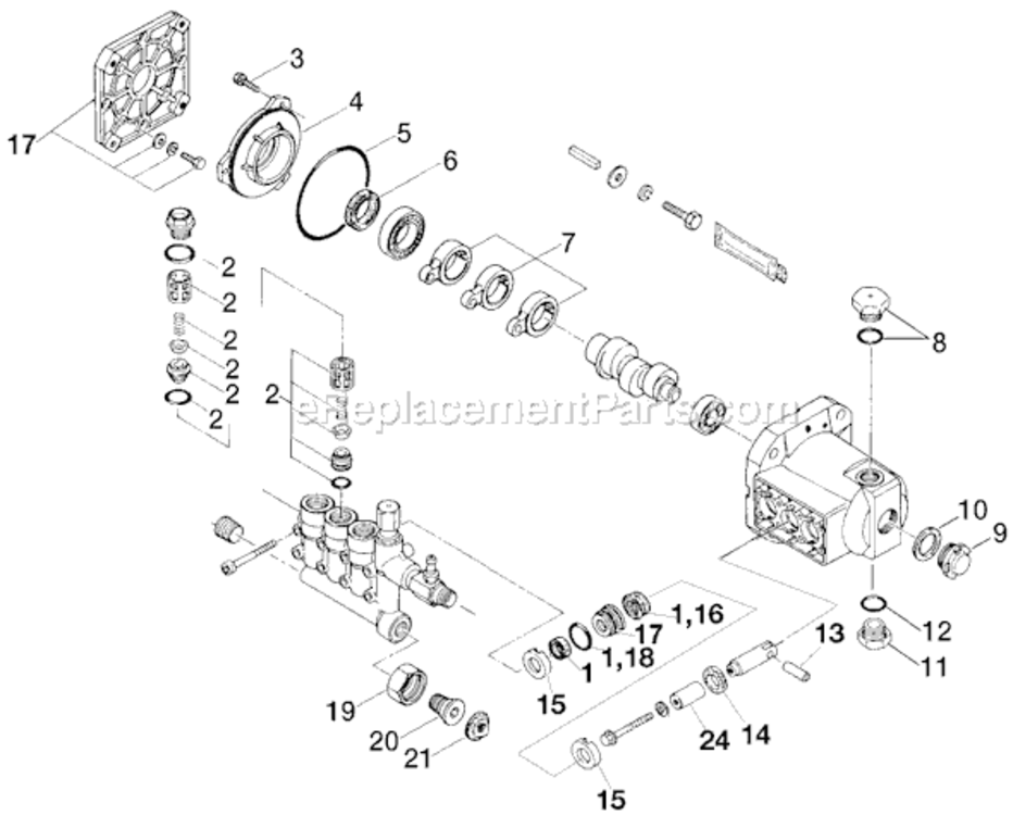 Page A Diagram and Parts List for 2225CWH Type 1 DeVilbiss Pressure Washer