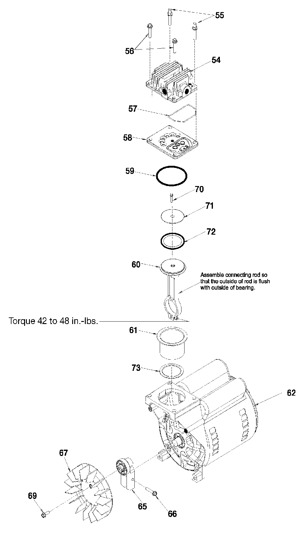 Exploded Diagram B Diagram and Parts List for MAC1200 Type 2 DeVilbiss Compressor
