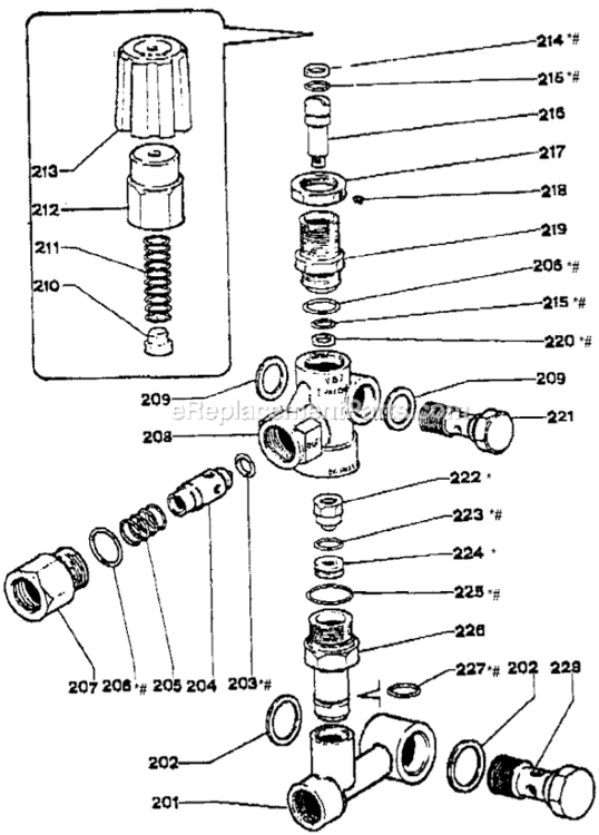 Page A Diagram and Parts List for 2835WB Type 0 DeVilbiss Pressure Washer