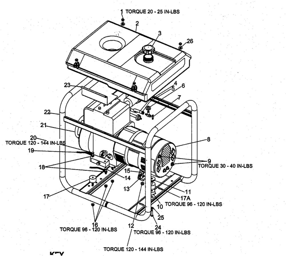 Generator Diagram and Parts List for GB5010-2  DeVilbiss Generator