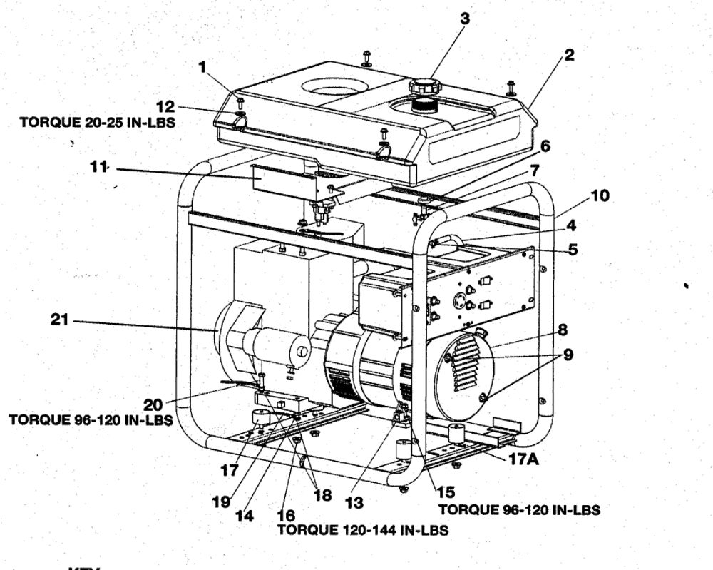Generator Diagram and Parts List for GBFE6010-1  DeVilbiss Generator