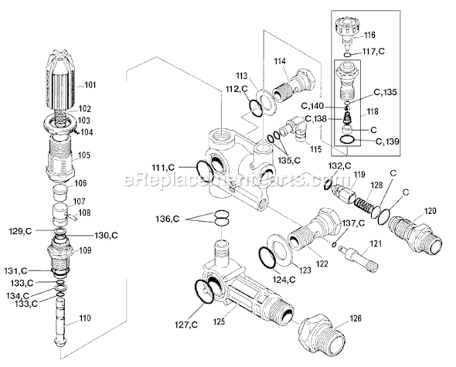 Page B Diagram and Parts List for 3004CWT Type 0 DeVilbiss Pressure Washer