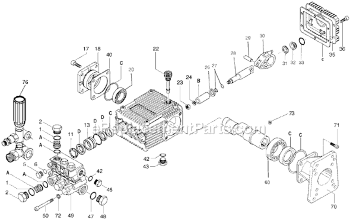 Page A Diagram and Parts List for 3035WB Type 0 DeVilbiss Pressure Washer
