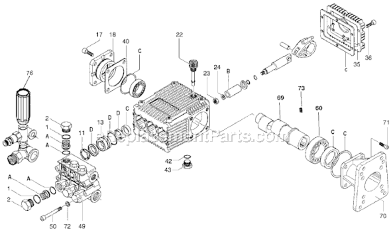 Page B Diagram and Parts List for 3204CWH Type 0 DeVilbiss Pressure Washer