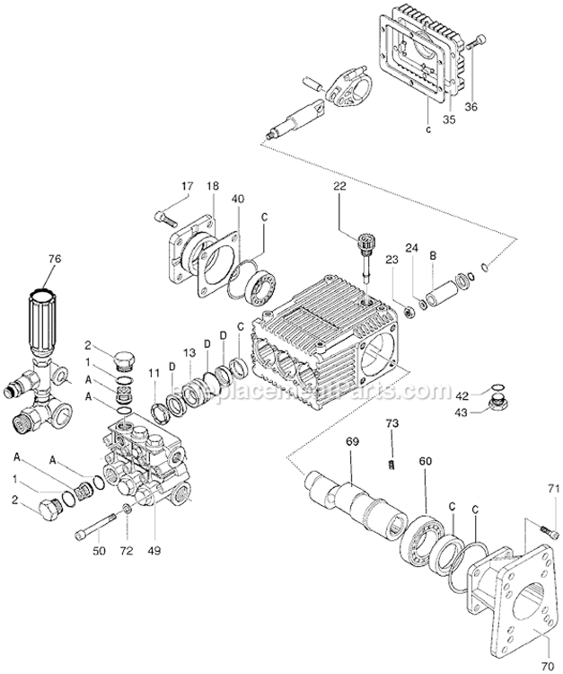 Page A Diagram and Parts List for 3254CWH Type 2 DeVilbiss Pressure Washer