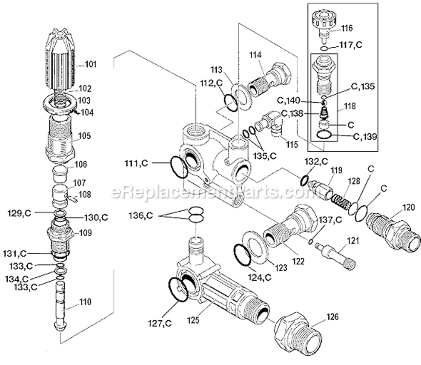 Page B Diagram and Parts List for 37802 Type 0 DeVilbiss Pressure Washer