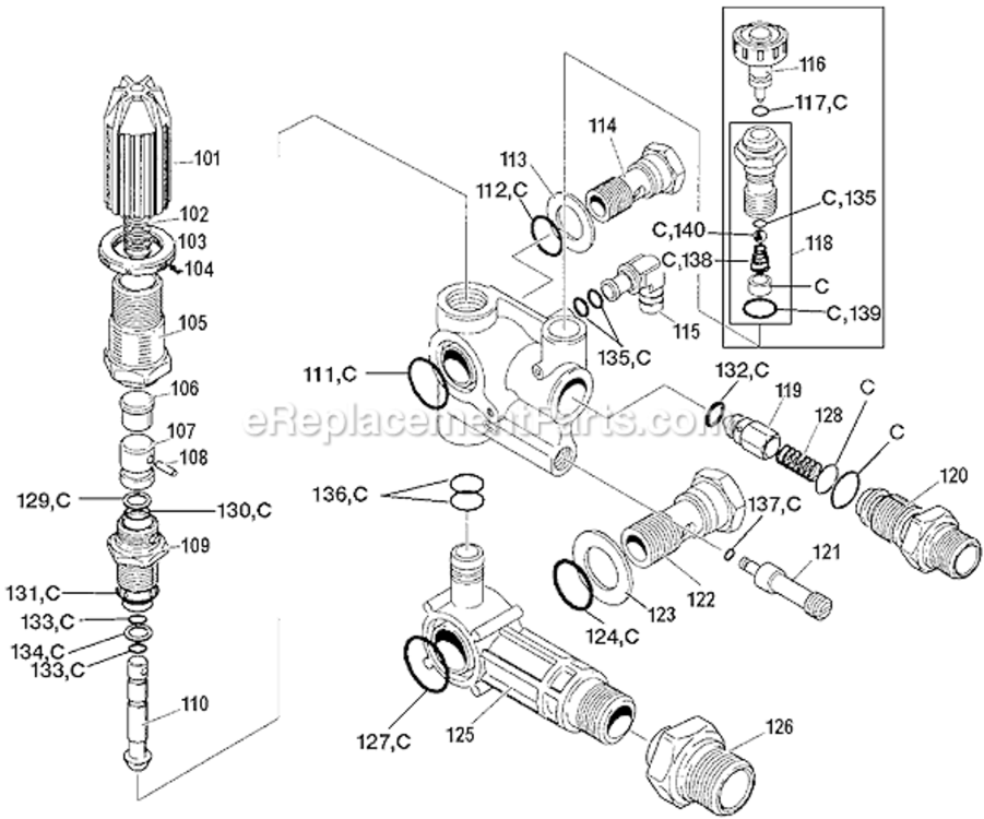 Page B Diagram and Parts List for 37803 Type 0 DeVilbiss Pressure Washer