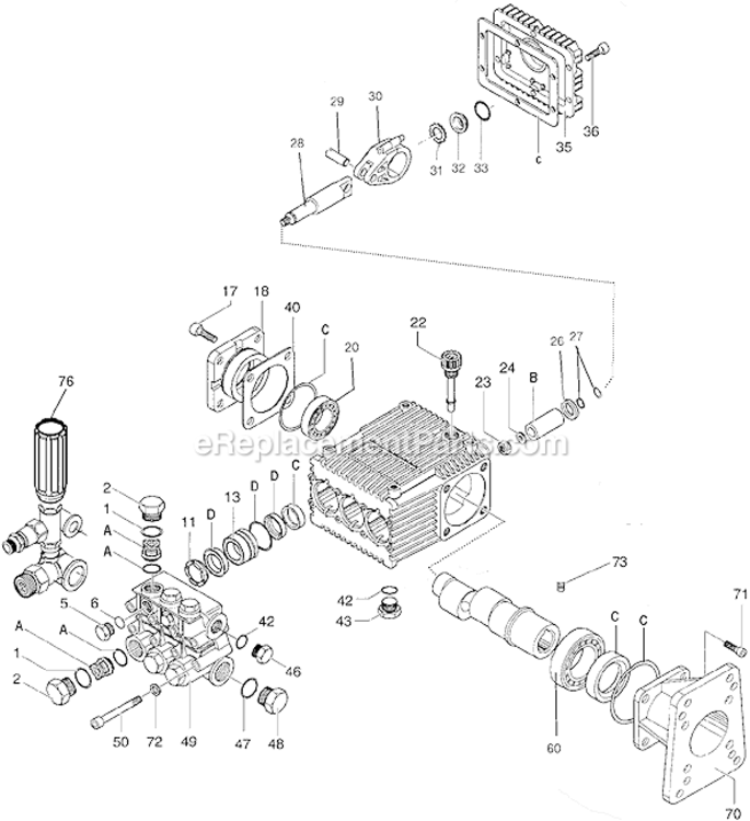 Page A Diagram and Parts List for 37804 Type 0 DeVilbiss Pressure Washer