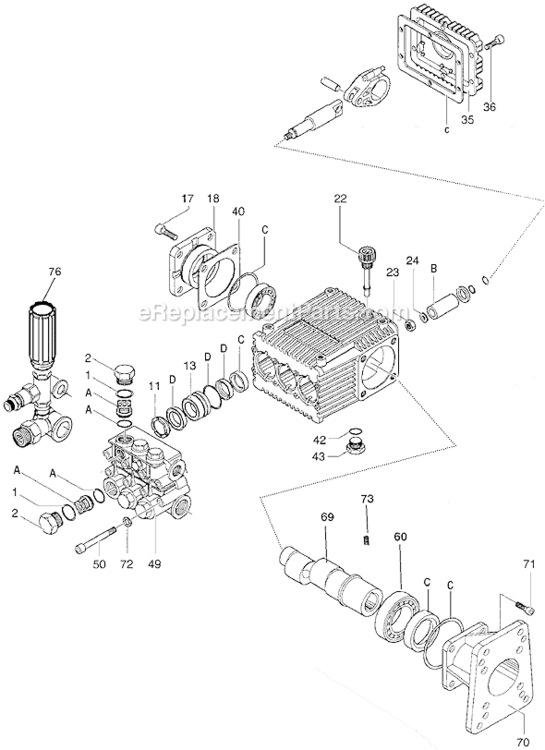 Page A Diagram and Parts List for 37805 Type 0 DeVilbiss Pressure Washer