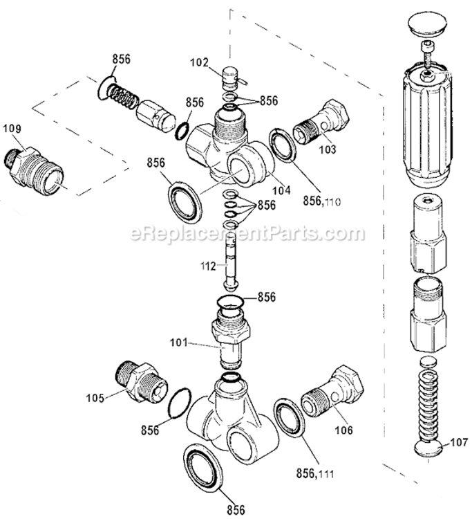Page B Diagram and Parts List for 37805 Type 0 DeVilbiss Pressure Washer