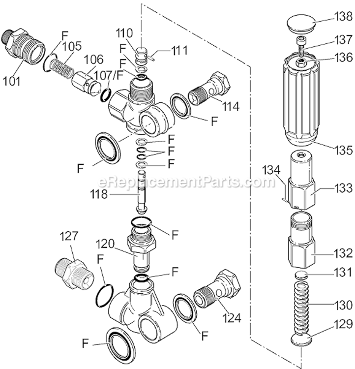 Page B Diagram and Parts List for 37805 Type 1 DeVilbiss Pressure Washer