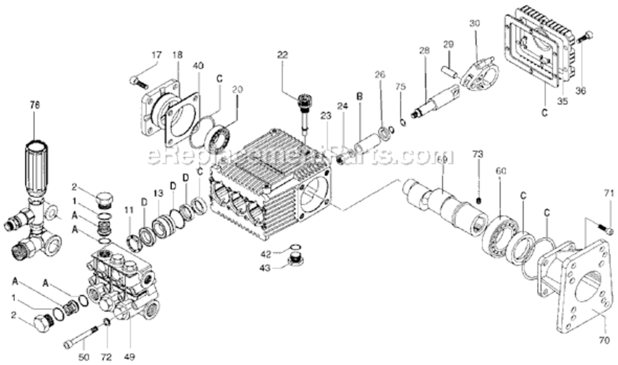 Page B Diagram and Parts List for 37807 Type 0 DeVilbiss Pressure Washer