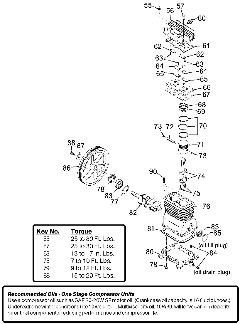 PUMP Diagram and Parts List for IRLC6560V Type 1 DeVilbiss Compressor