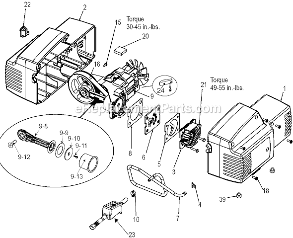 Page A Diagram and Parts List for 3JR69A Type 0 DeVilbiss Compressor