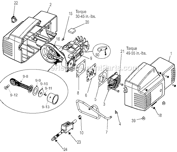 Page A Diagram and Parts List for 3JR69 Type 0 DeVilbiss Compressor