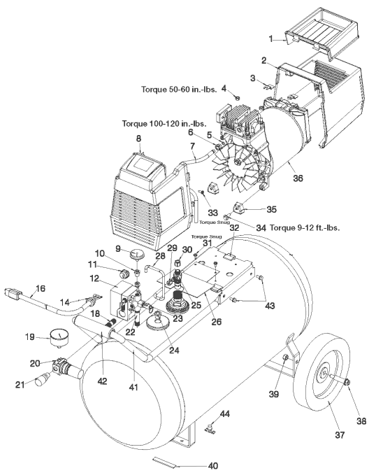 Page A Diagram and Parts List for 3JR71 Type 1 DeVilbiss Compressor