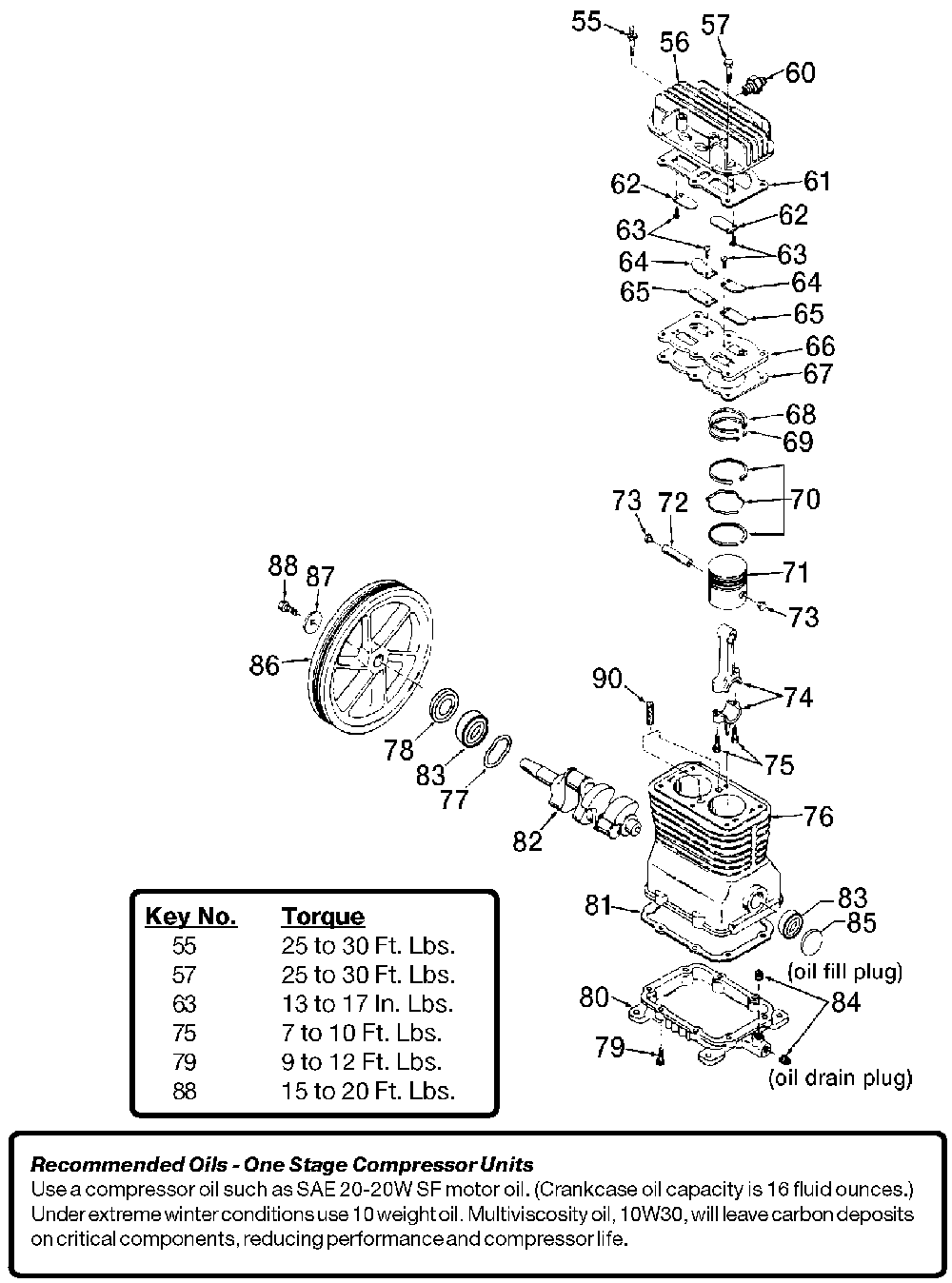 Exploded Diagram A Diagram and Parts List for L6530 Type 1 DeVilbiss Compressor