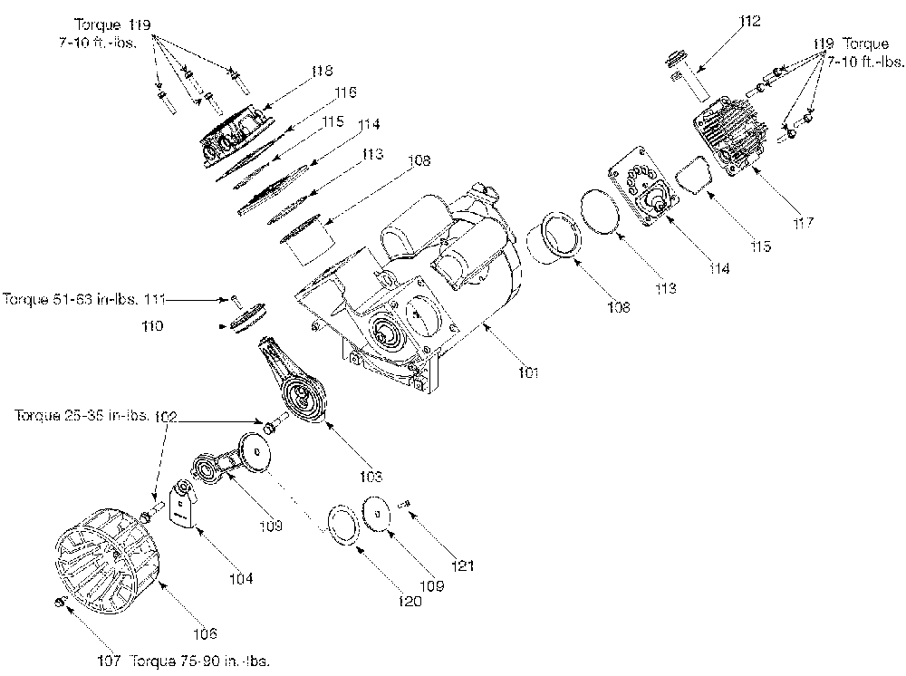 Exploded Diagram B Diagram and Parts List for 1WC95 Type 1 DeVilbiss Compressor