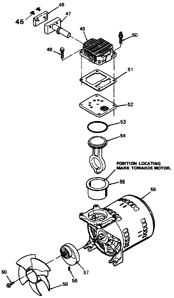 PUMP Diagram and Parts List for IR100E8AD Type 0 DeVilbiss Compressor