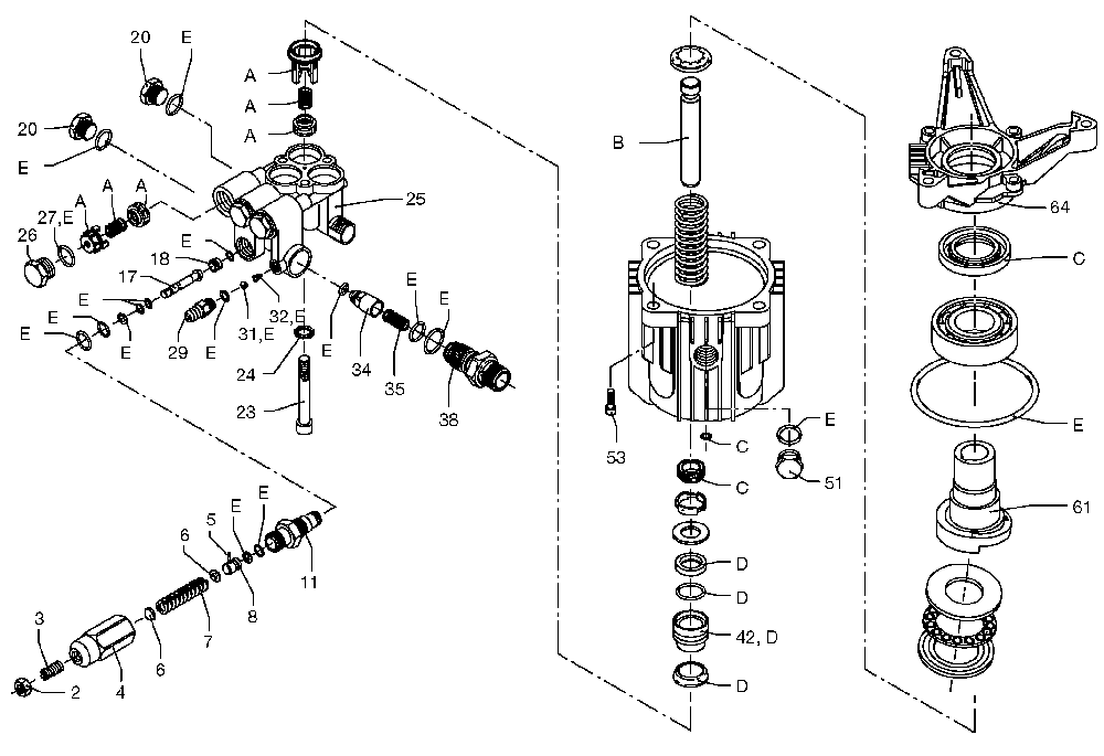 Exploded Diagram A Diagram and Parts List for DT2200P Type 0 DeVilbiss Pressure Washer