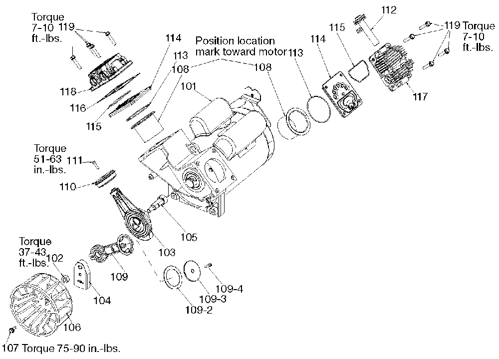 Exploded Diagram B Diagram and Parts List for 1WC95 Type 0 DeVilbiss Compressor