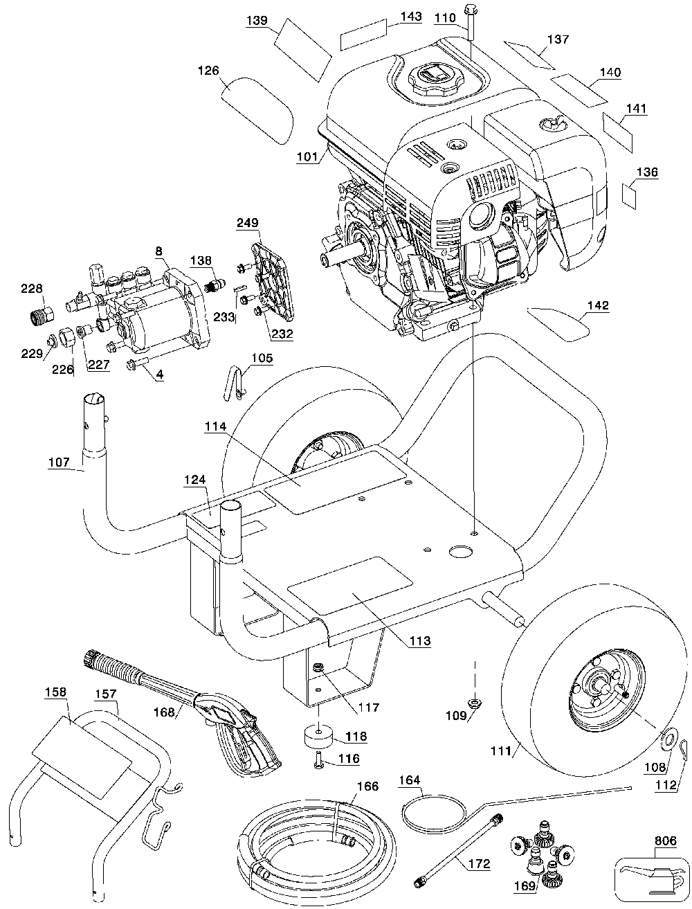 Exploded Diagram C Diagram and Parts List for BDP2600 Type 2 DeVilbiss Pressure Washer