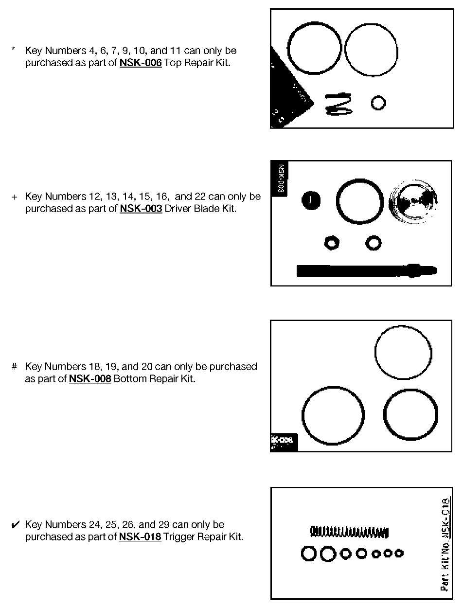 REPAIR KITS Diagram and Parts List for MCS3 Type 0 DeVilbiss Compressor