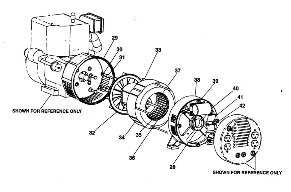 Elec Motor Diagram and Parts List for GT5250-1  DeVilbiss Generator