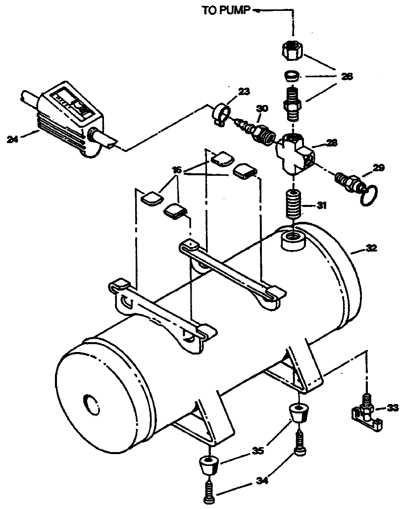 Default Diagram and Parts List for PAFAC752 Type 2 DeVilbiss Compressor