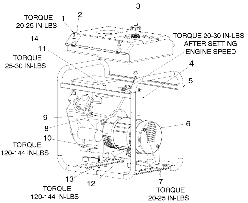Default Diagram and Parts List for 919-67007 Type 0 DeVilbiss Generator