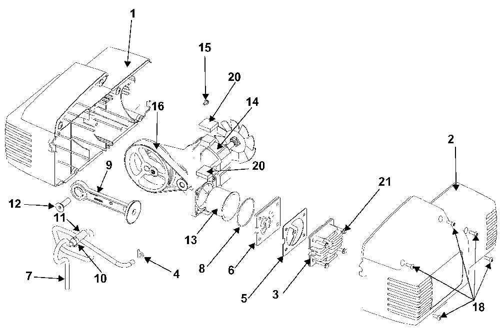 Exploded Diagram B Diagram and Parts List for FA752 Type 3 DeVilbiss Compressor