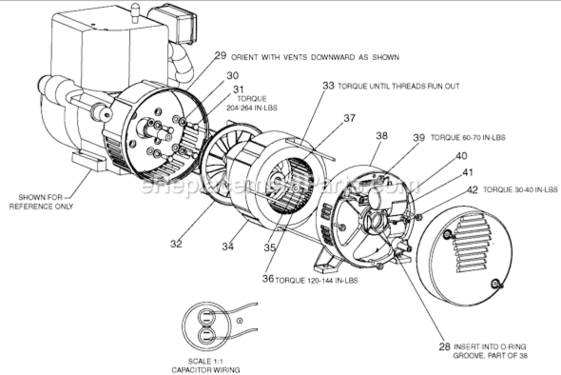 Page D Diagram and Parts List for 919-32721 Type 1 DeVilbiss Generator