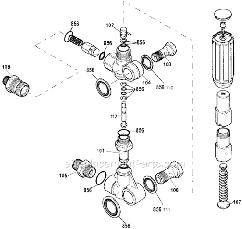Page B Diagram and Parts List for 919-76301 Type 1 DeVilbiss Pressure Washer