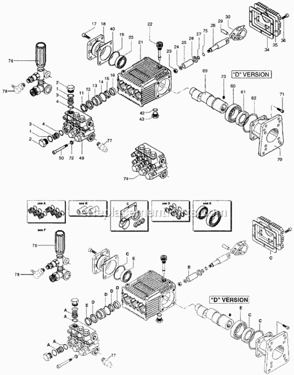 Page B Diagram and Parts List for 919-76350 Type 1 DeVilbiss Pressure Washer